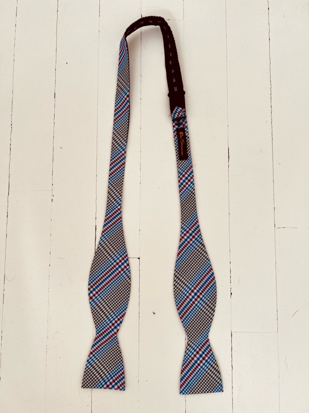 Ben Sherman Blue, Black, Red and White Self-Tie Bow Tie